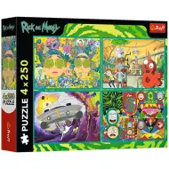 Rick in Morty Nore avanture 4x250-delni puzzle - Trefl