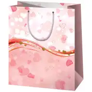 Roza torbica za darila normalne velikosti 11x6x14 cm