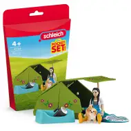 Schleich: Kampiranje z Kim in njenim kužkom igralni set (42745)