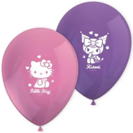 Set 8 lateks balonov s potiskom Hello Kitty in Kuromi