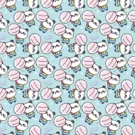 Sladka panda z liziko, modri ovojni papir, 100x70 cm