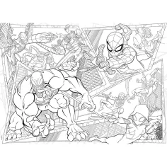 Spider-Man 2 v 1 maxi 150-delni puzzle in pobarvanka 70x50 cm - Lisciani slika 2