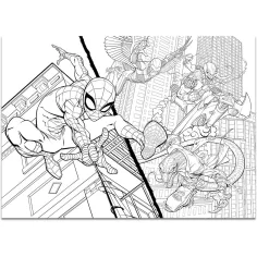 Spider-Man 2 v 1 maxi 4x48-delna sestavljanka in pobarvanka 35x25 cm - Lisciani slika 3