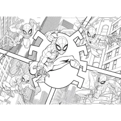 Spider-Man 2 v 1 maxi sestavljanka 24 kosov in pobarvanka 70x50 cm – Lisciani slika 2