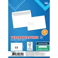 Spirit: Bela kuverta z levim oknom C5 22,9x16,2 cm, paket 25 kosov