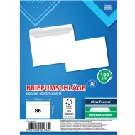 Spirit: Beli kuverta B6 17,6x12,6cm, paket 100 kosov