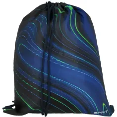 Spirit: Blue Stripes modra-zelene črte na črni podlagi šolska torba, nahrbtnik 4-delni set 41x20x32cm slika 4