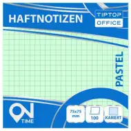 Spirit: Karirani pastelno zeleni samolepilni blok s 100 listi 75x75mm