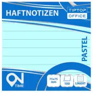 Spirit: Pastelno modra samolepilna beležka s črtami, 100 listov, 75x75mm