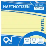 Spirit: Pastelno rumena lepljiva beležka s črtami, 100 listov, 75x75mm