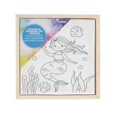 Spirit: Raztegnjeno slikarsko platno z motivom morske deklice 15 x 15 cm