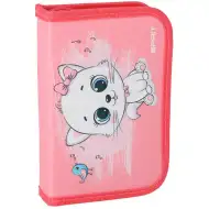 Spirit: Srčkana peresnica za svinčnike s potiskom mucke, 50-delna, zložljiva in z vsebino