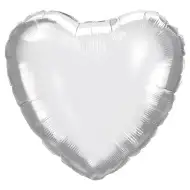 Srebrni folijski balon v obliki srca – 46 cm