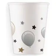 Srebrni komplet 8 papirnatih kozarcev 200 ml