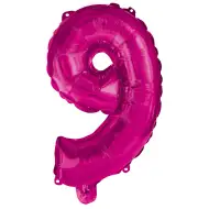 Številni folija baloni v roza barvi – številka 9, 96 cm