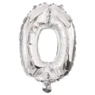 Številni folija baloni v srebrni barvi – številka 0, 86 cm