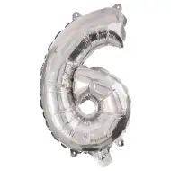 Številni folija baloni v srebrni barvi – številka 6, 86 cm