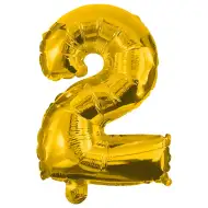 Številni folija baloni v zlati barvi – številka 2, 32 cm