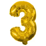 Številni folija baloni v zlati barvi – številka 3, 32 cm