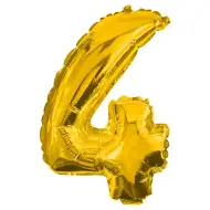 Številni folija baloni v zlati barvi – številka 4, 32 cm