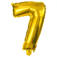 Številni folija baloni v zlati barvi – številka 7, 32 cm