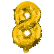 Številni folija baloni v zlati barvi – številka 8, 86 cm