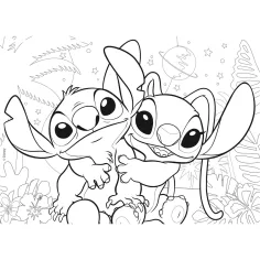 Stitch 2 v 1, 24-delni puzzle in pobarvanka 35x25 cm - Lisciani slika 3