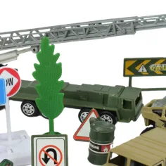 Super Army: Vojenská hračkárska sada s kovovými vozidlami a lietadlom s pružinovým mechanizmom v dvoch variantách slika 4