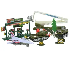 Super Army: Vojenská hračkárska sada s kovovými vozidlami a lietadlom s pružinovým mechanizmom v dvoch variantách slika 7