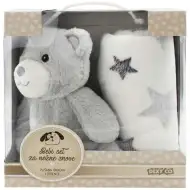 SweetDreams: Odeja in plišasti medvedek v sivi barvi