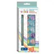 The Littlies: Akvarel 12 pastelnih barv s čopičem