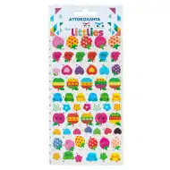 The Littlies: Luštne pikčaste vzorce 3D puhaste nalepke, komplet 10x22 cm.