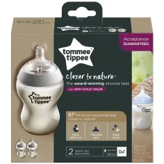Tommee Tippee: Closer To Nature steklenička proti kolikam 260 ml, 2-delni set (0 mesecev+)