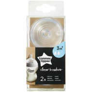 Tommee Tippee: Closer to Nature dude za stekleničko s srednjim pretokom, 2 kosa (od 3 mesecev naprej)