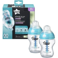 Tommee Tippee: Napredni proti kolikam turkizni otroški steklenički, set 2 kosov, 260 ml (0 mesecev+)