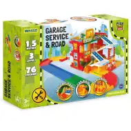 Tri-nadstropna servisna garaža s cesto in dodatki - Wader