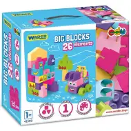 Velik set gradbenih kock roza barve 26 kosov - Wader