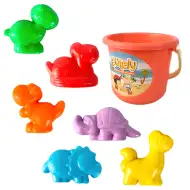Vesel set za peskovnik z dinozavri in vedrom