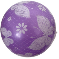 Vijolična gumijasta žoga z vzorcem metuljev 23 cm