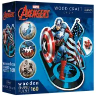 Wood Craft: Marvel - Kapitán Amerika 160-delni premium lesena sestavljanka - Trefl