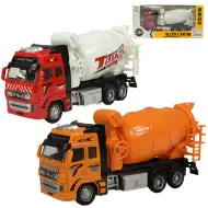 Alloy Car: Tovornjak za mešanje betona na vztrajnik, z lučmi in zvoči, dve različici 19 cm 1 kos