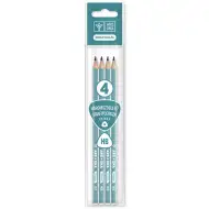 Ars Una: 4-delni paket trikotnih črtastih grafitnih svinčnikov HB