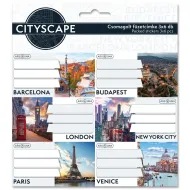 Ars Una: Cityscape pakirani nalepke za zvezke, 3 x 6 kosov
