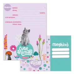 Ars Una: Cute Animals - Mačkasti kužki 10 kosov vabilo set s kuvertami