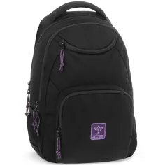 Ars Una: Dekliška črna-vijolična Cordura šolska torba nahrbtnik AU-6 34x45x26cm