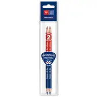 Ars Una: Trikotni svinčnik - rdečo-modri - 2 kosa