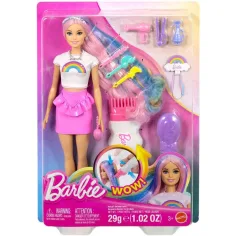Barbie: Sijoč Praznični Lase lutka z dodatki - Mattel