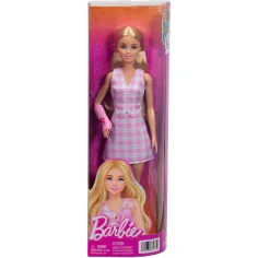 Barbie: Fashionista Prijateljice stilna modna punčka v gipsu v roza karirasti obleki – Mattel