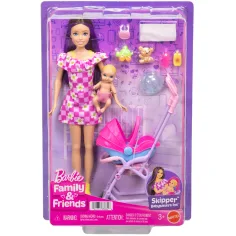 Barbie punčka v cvetlični obleki varuške igrača set - Mattel