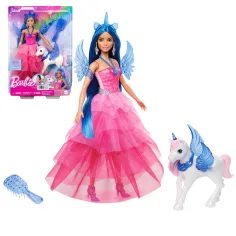 Barbie: Safirni pegaz princesa punčka s dodatki - Mattel